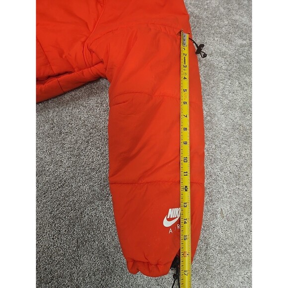 Nike Sportswear Air Puffer Coat Cropped Cinched Waist Red Orange Women’s Size M - Picture 10 of 12